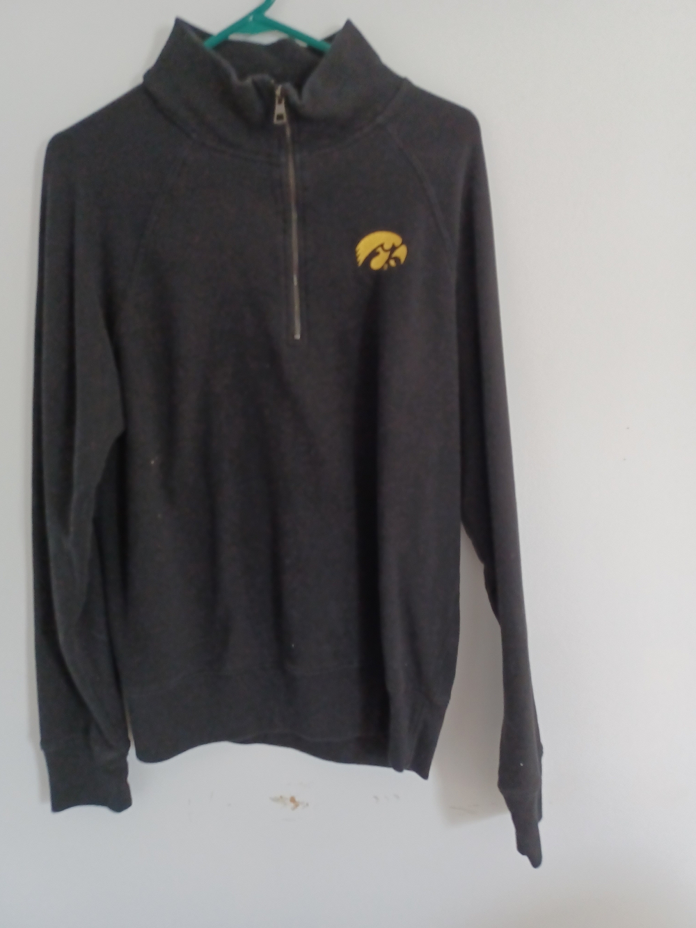 Men's Charcoal Half-Zip Pullover with Yellow Logo